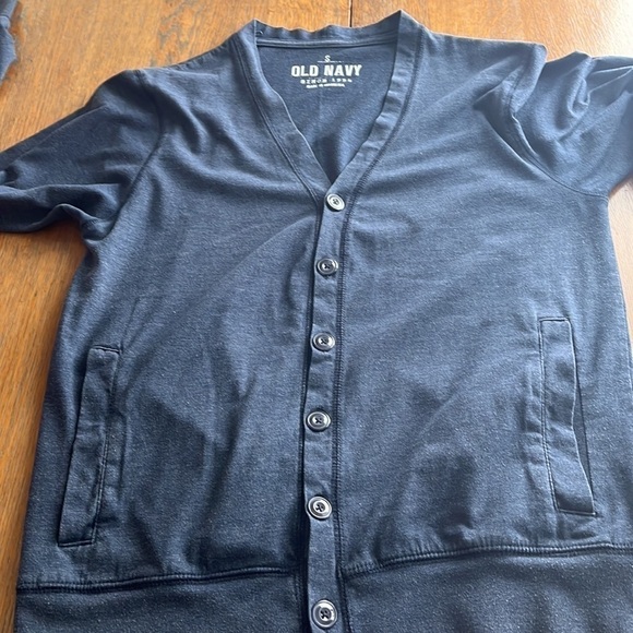 Old Navy jersey knit button down cardigan navy side pockets size small - Picture 16 of 16